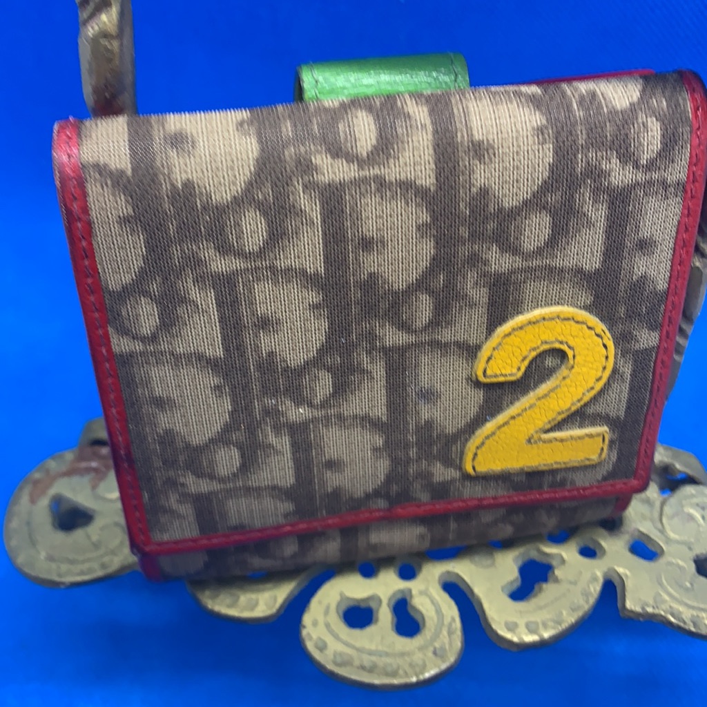 Authentic Christian Dior Trotter No.2 Rasta Pvc Leather Wallet Purse Diorissimo